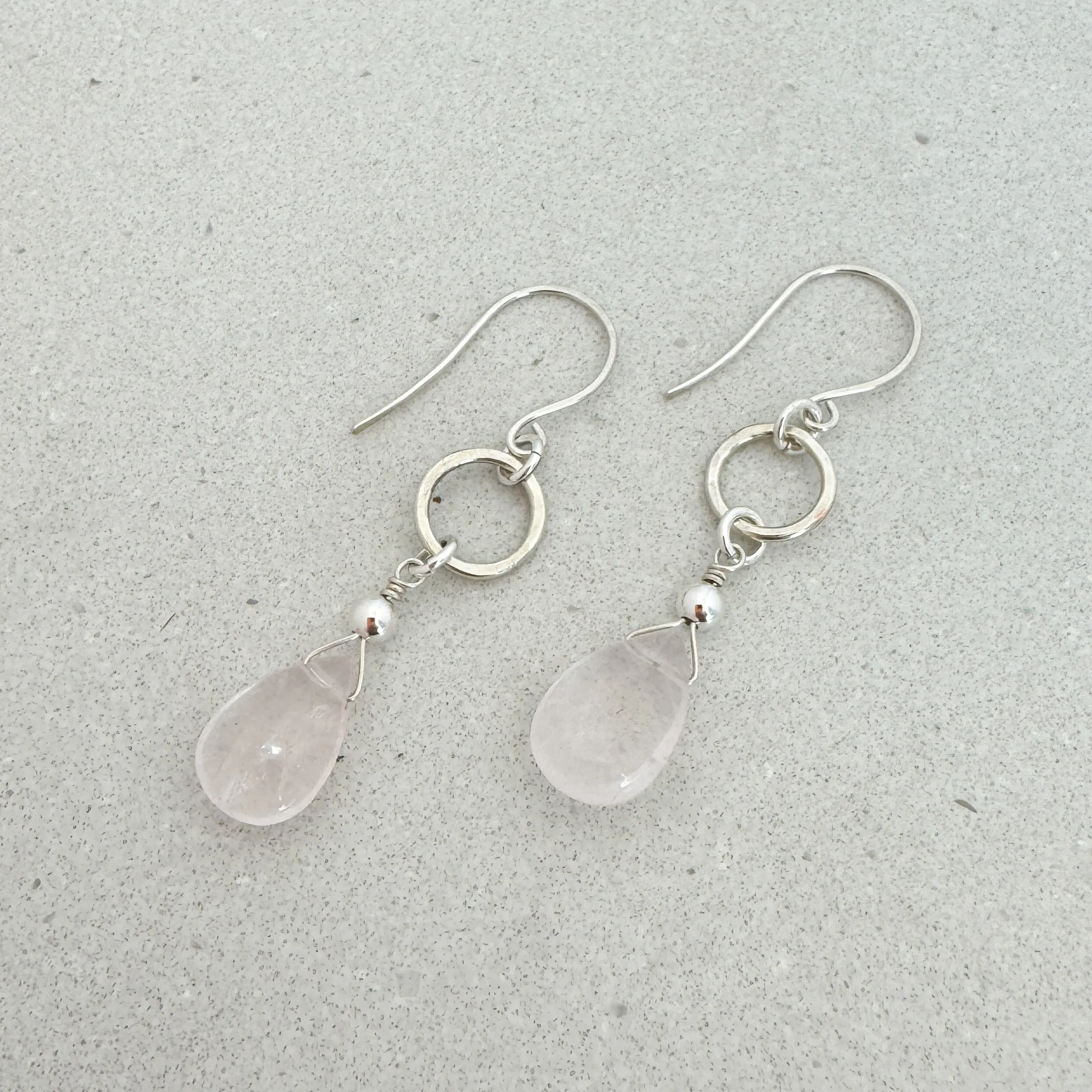 Ava Earrings in Rose Quartz