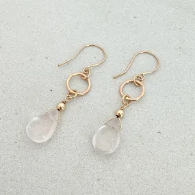 Ava Earrings in Rose Quartz