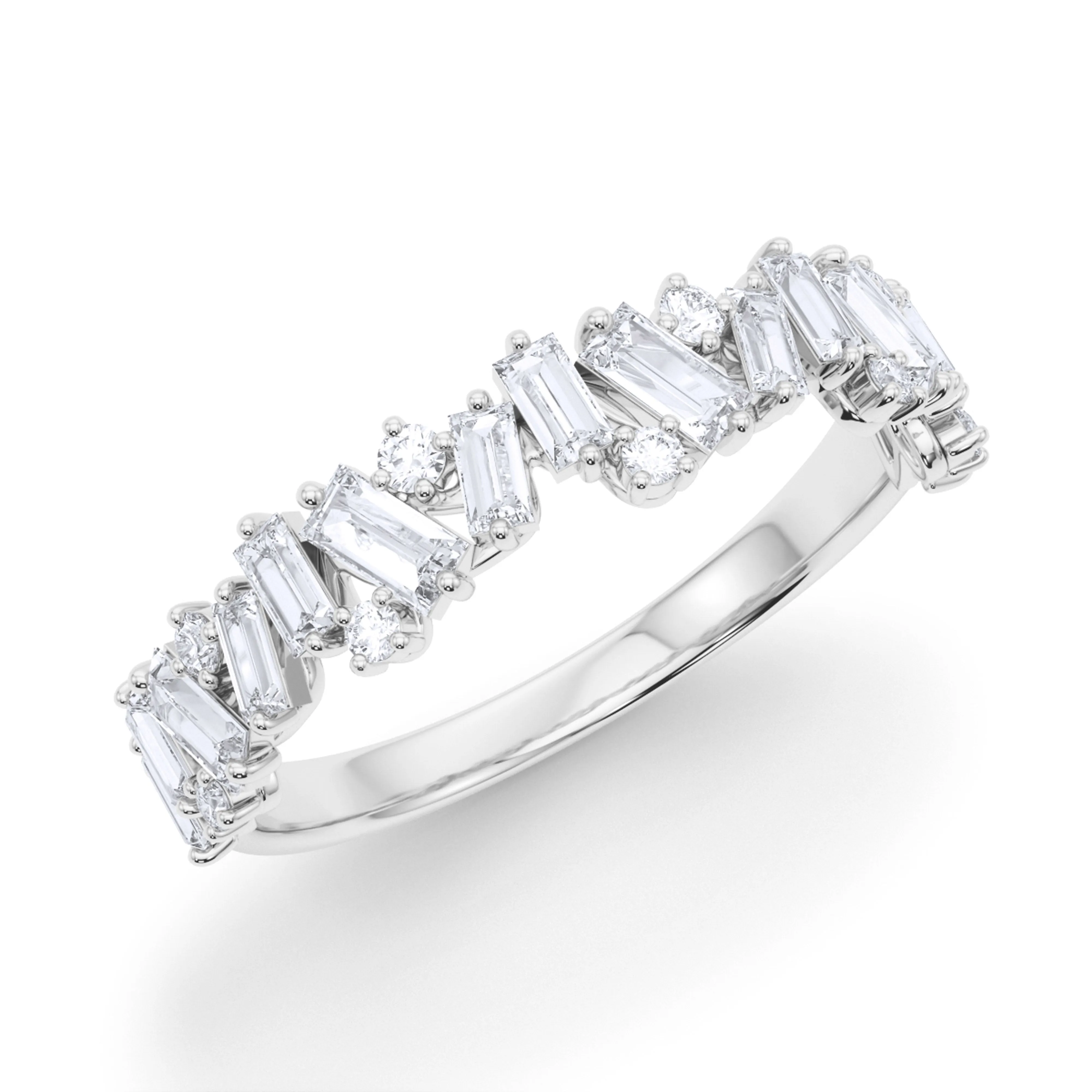 Baguette Round Brilliant Cut Diamond Band