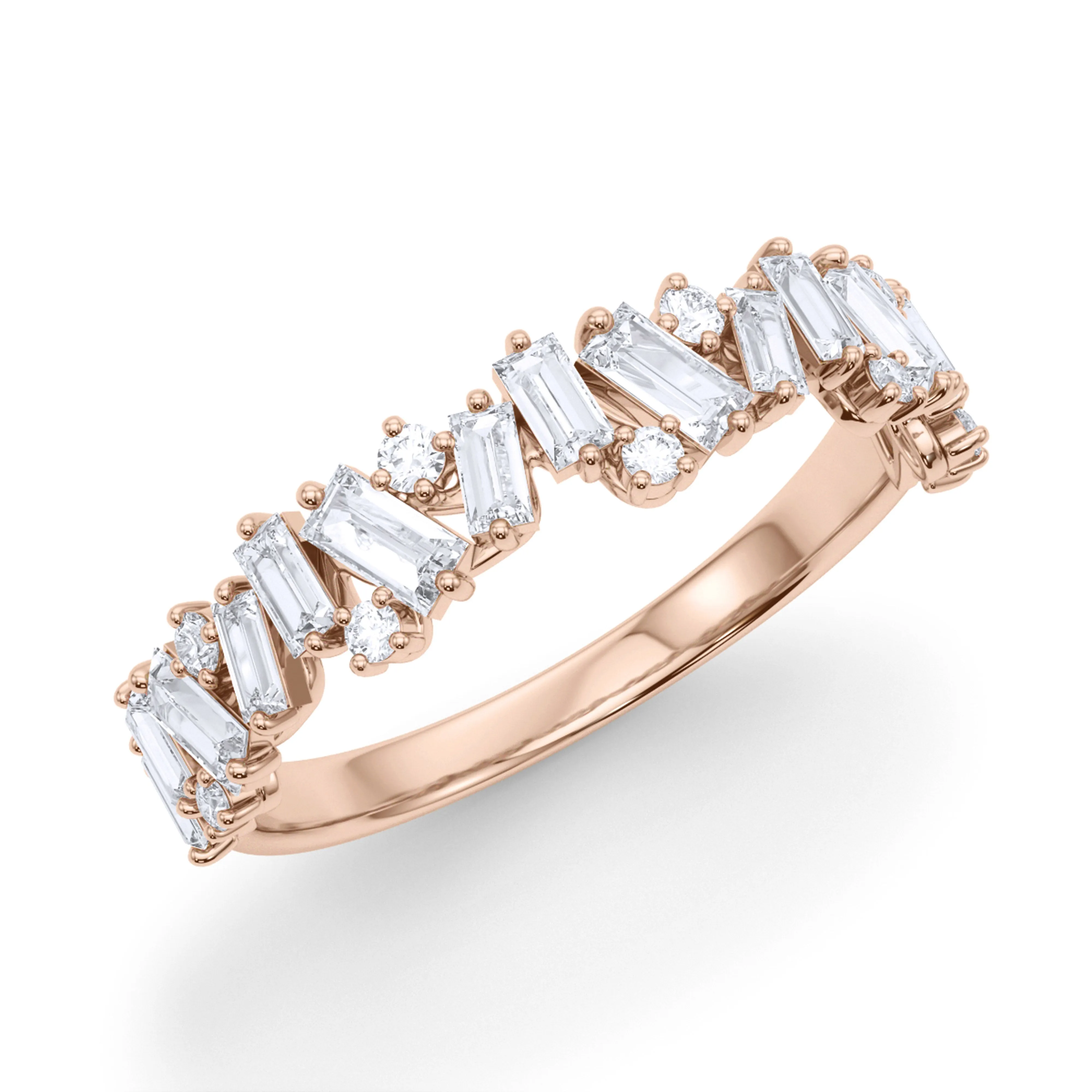 Baguette Round Brilliant Cut Diamond Band