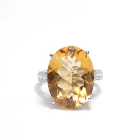 Baikalla™ Sterling Silver Oval Citrine Ring