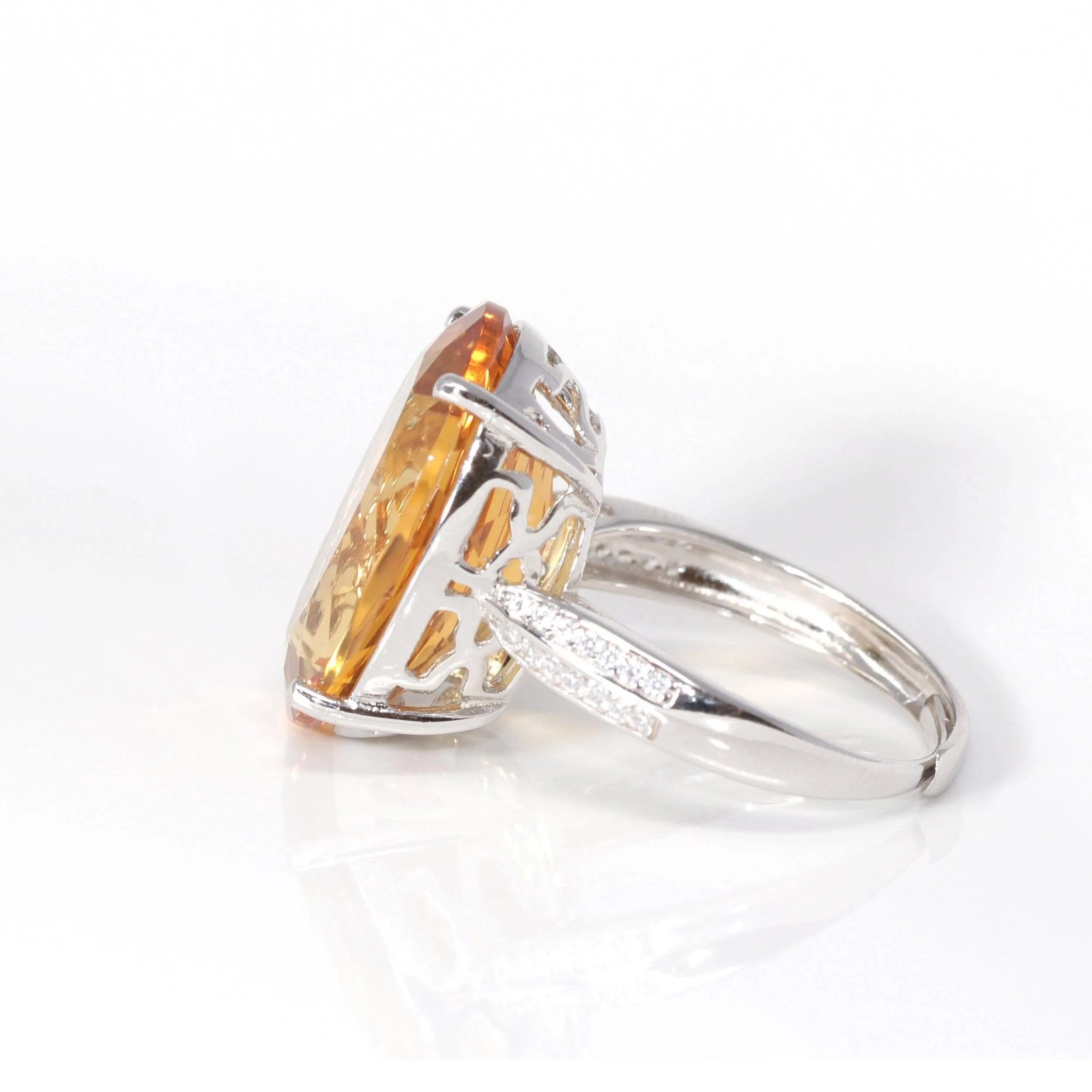 Baikalla™ Sterling Silver Oval Citrine Ring