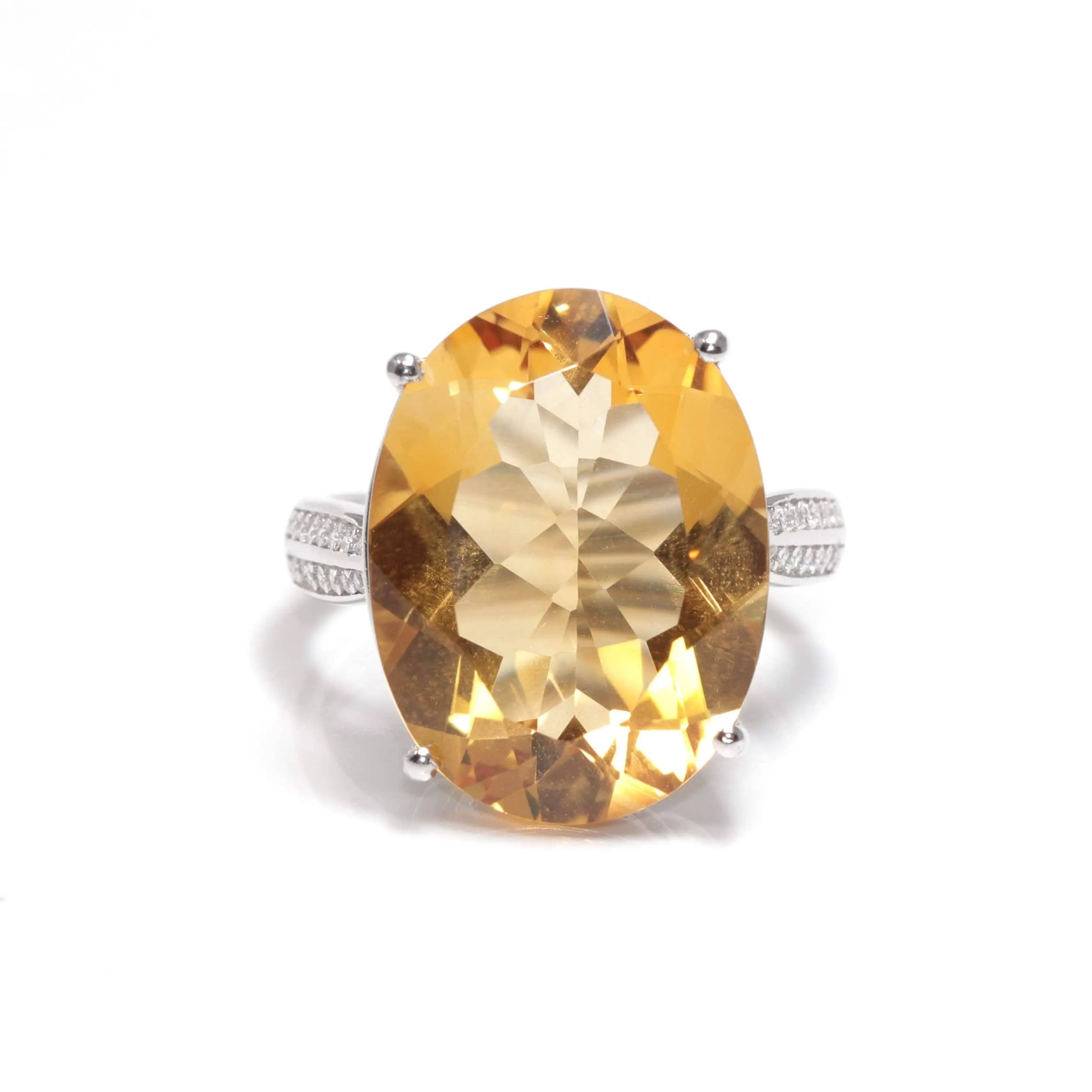 Baikalla™ Sterling Silver Oval Citrine Ring