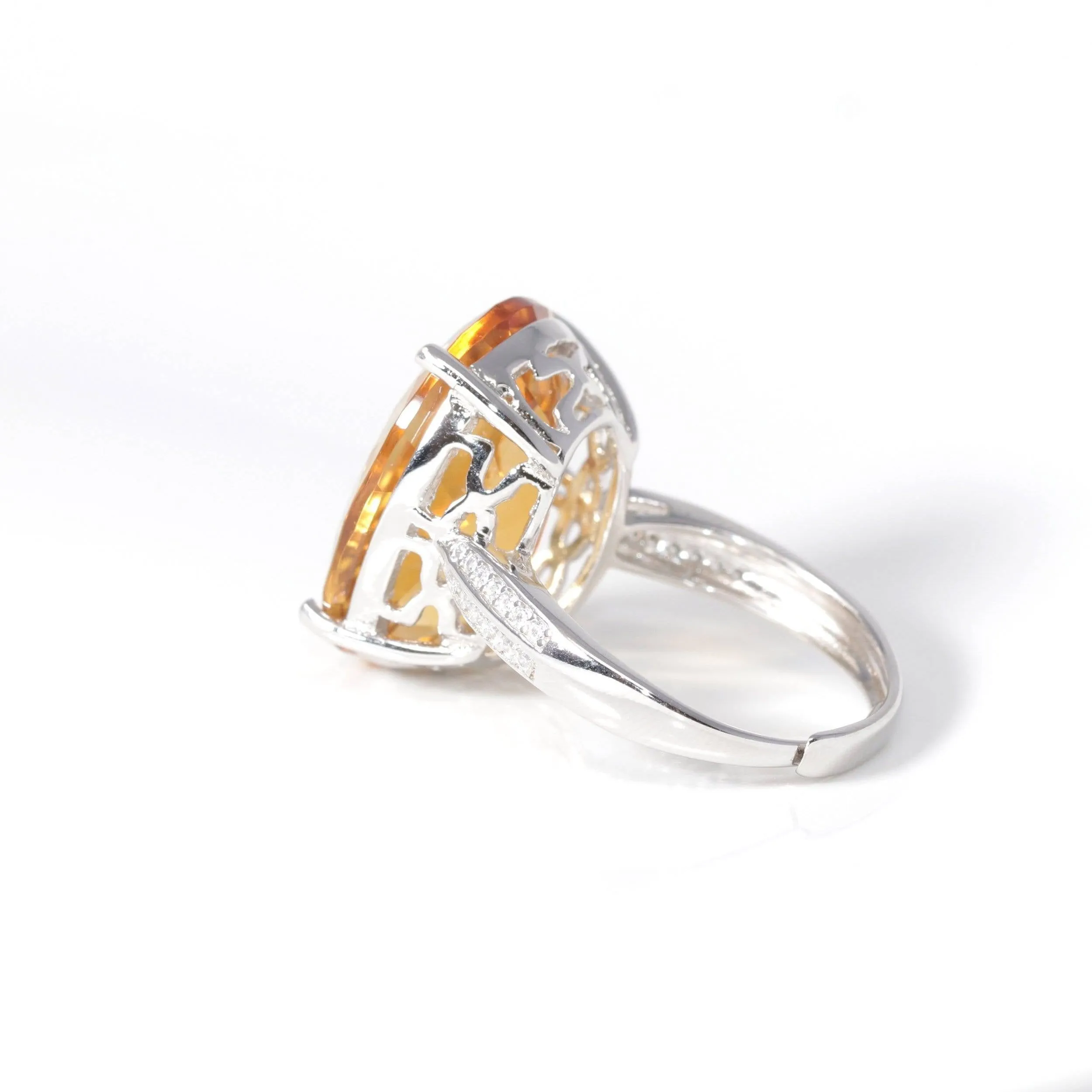 Baikalla™ Sterling Silver Oval Citrine Ring