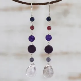 Balance and Calm Multi-Gemstone Long Dangle Earrings