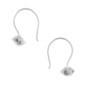 Banded Herkimer Diamond Hooks in Silver