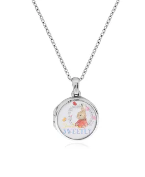 Beatrix Potter Sterling Silver Flopsy Bunny Cubic Zirconia Locket Necklace