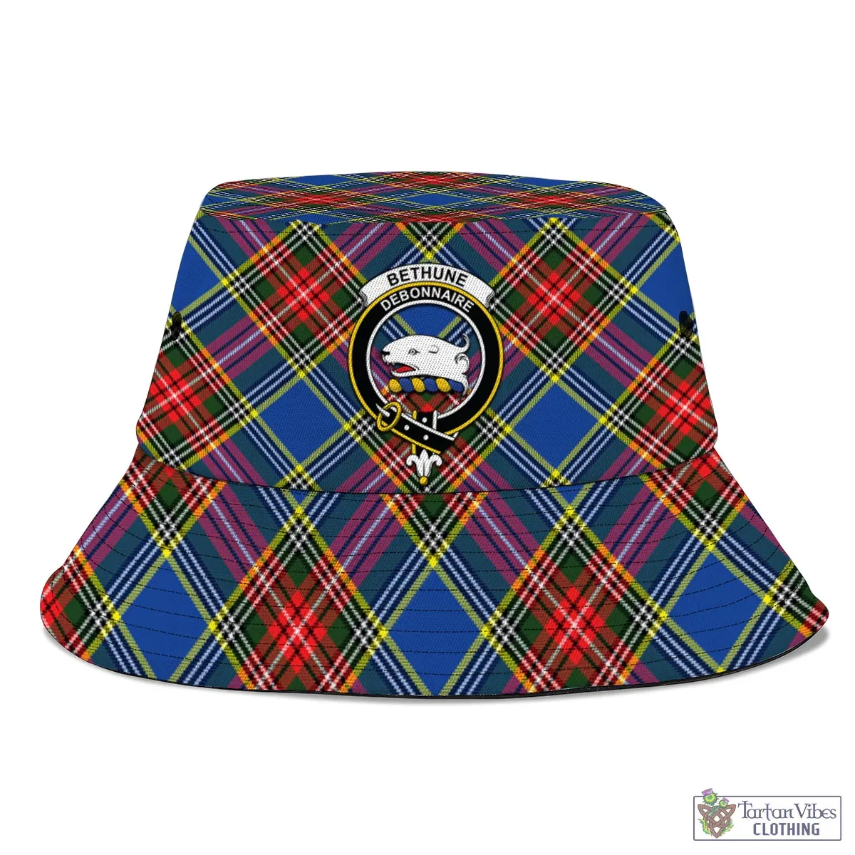 Bethune Tartan Bucket Hat with Family Crest