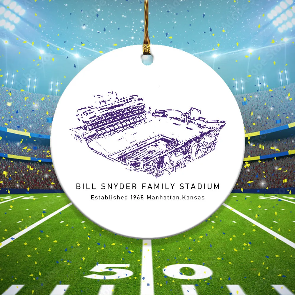 Bill Snyder Family Stadium - Kansas State Wildcats Football, College Football Ceramic Christmas Ornament