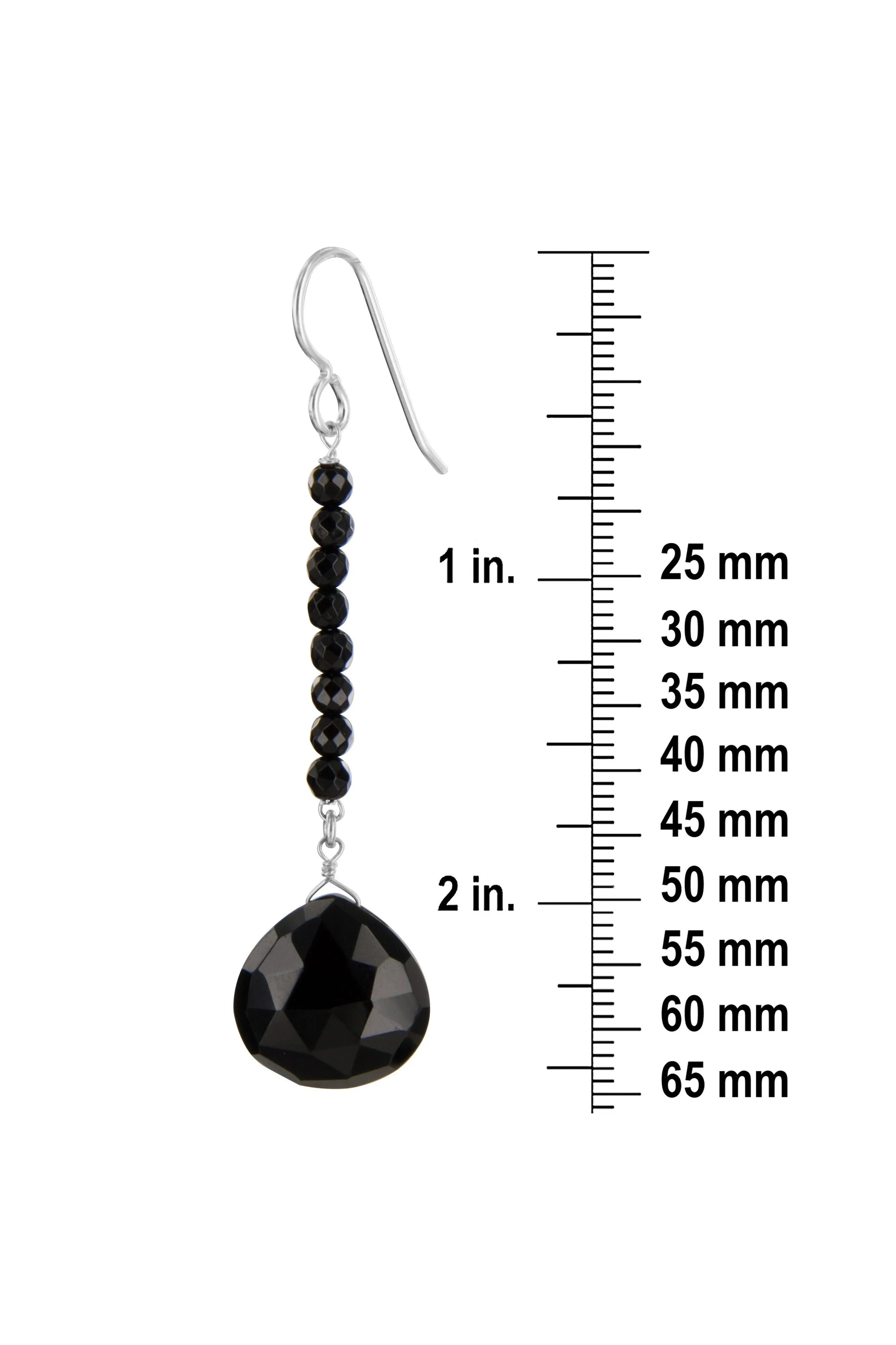 Black Onyx Long Briolette Gemstone Earrings