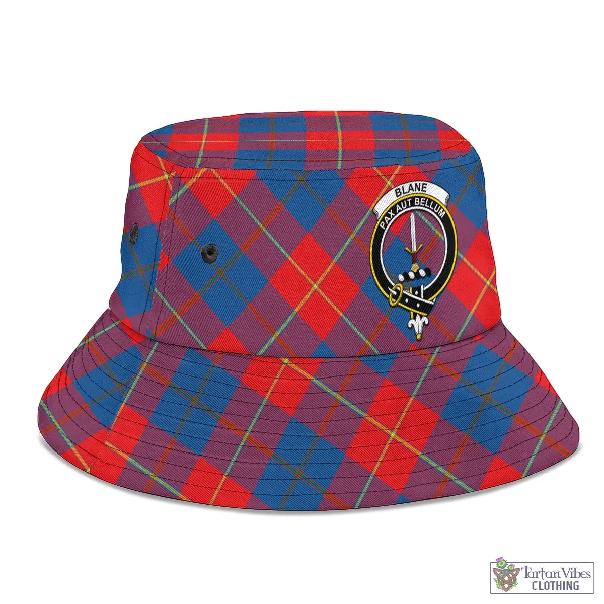 Blane Tartan Bucket Hat with Family Crest