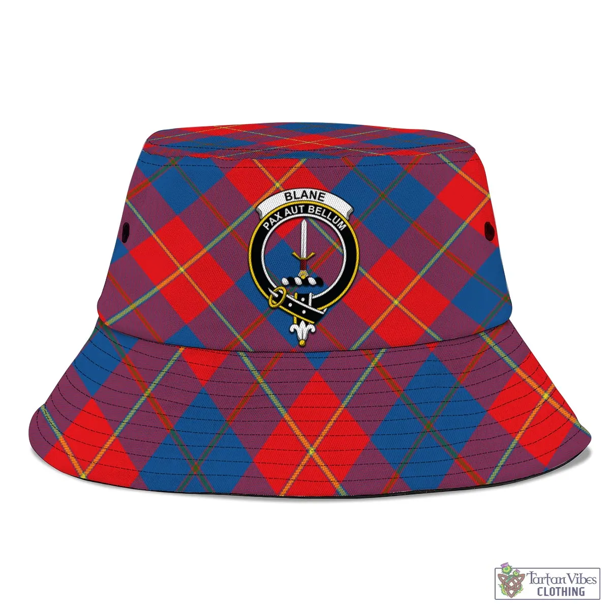 Blane Tartan Bucket Hat with Family Crest