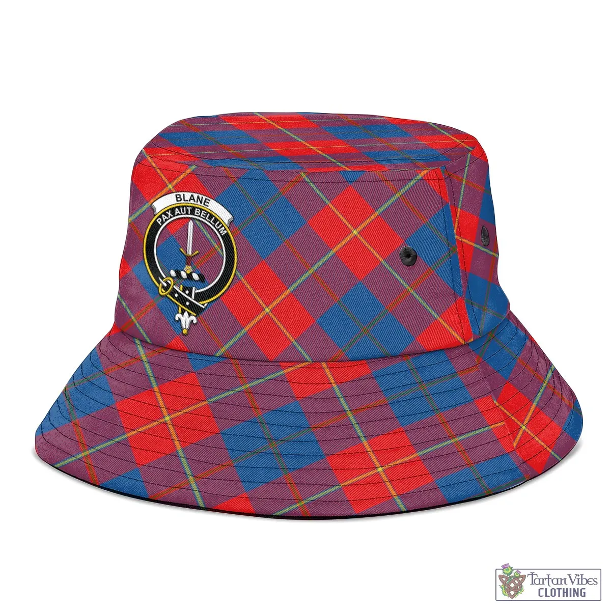 Blane Tartan Bucket Hat with Family Crest