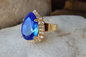 Blue and clear Rebeka ring