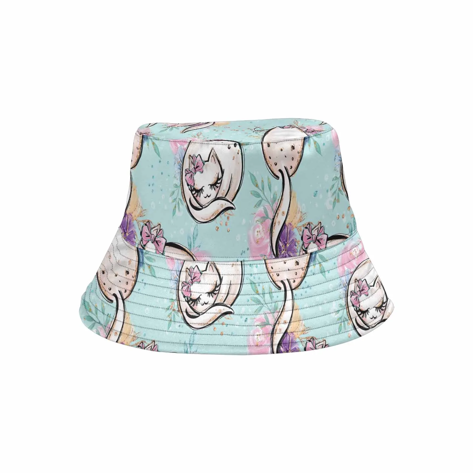 Blue Cats  Unisex Summer Single-Layer Bucket Hat