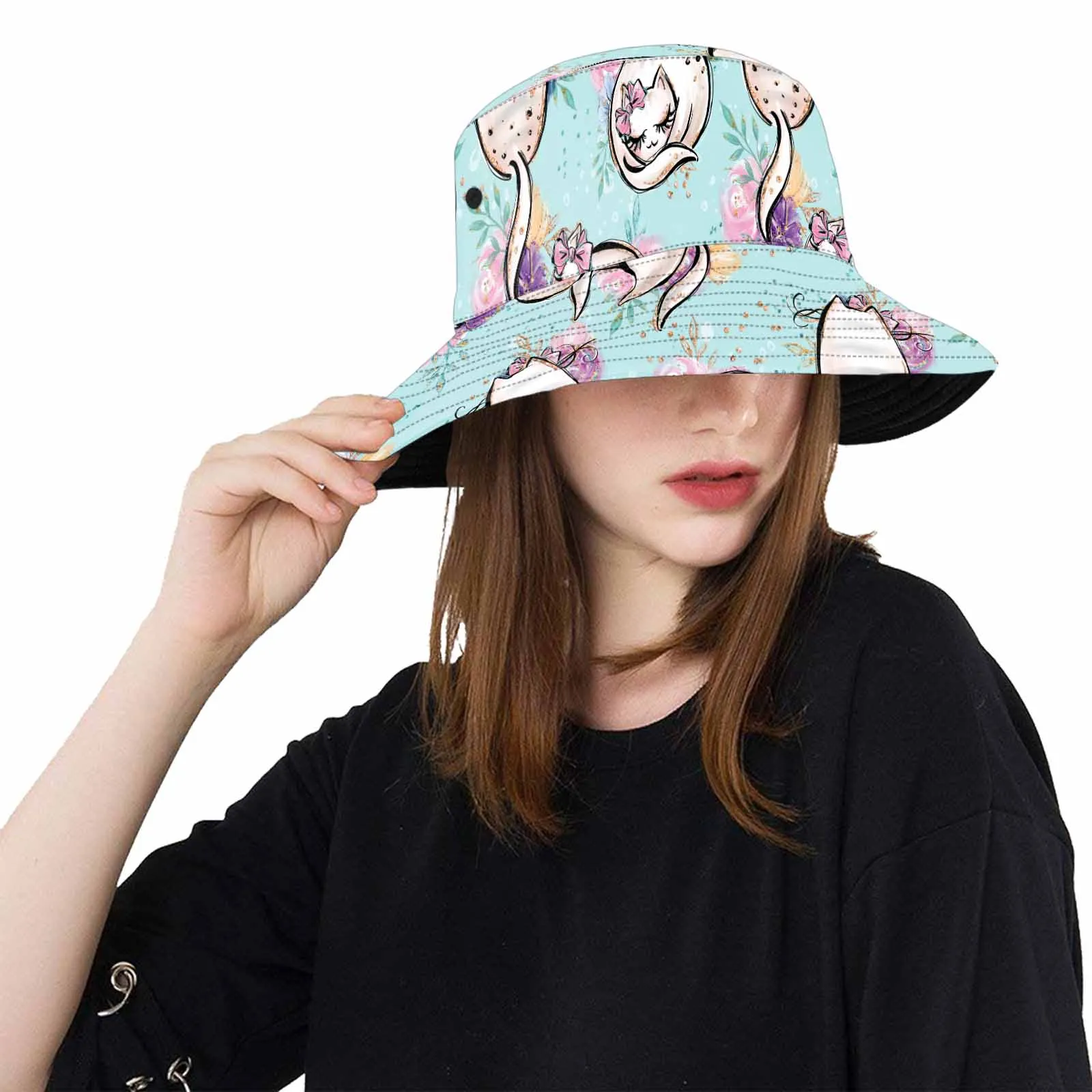 Blue Cats  Unisex Summer Single-Layer Bucket Hat