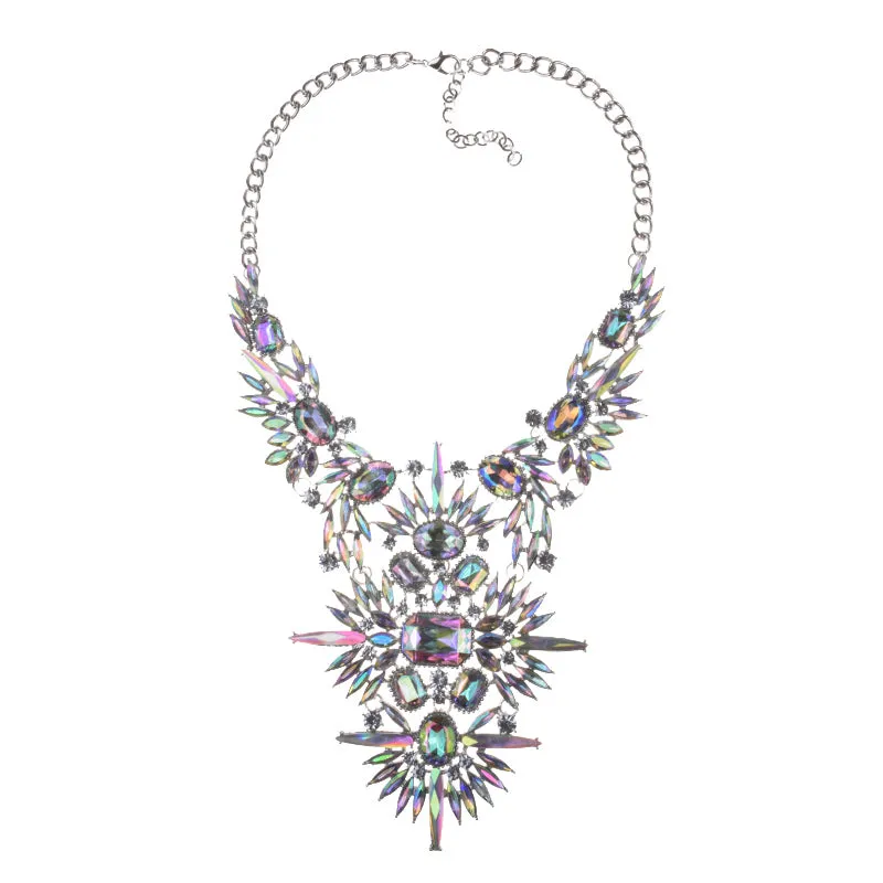 Bohemian Goddess AB Rhinestone Tribal Necklace