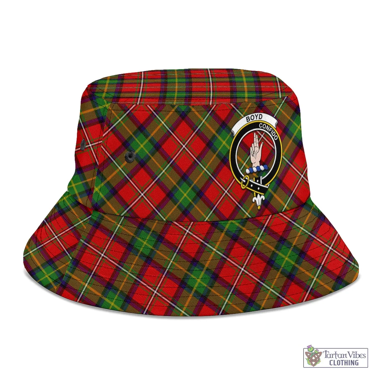 Boyd Tartan Bucket Hat with Family Crest