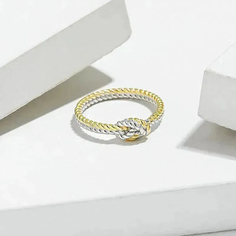 Braid Buckle Ring Female Simple