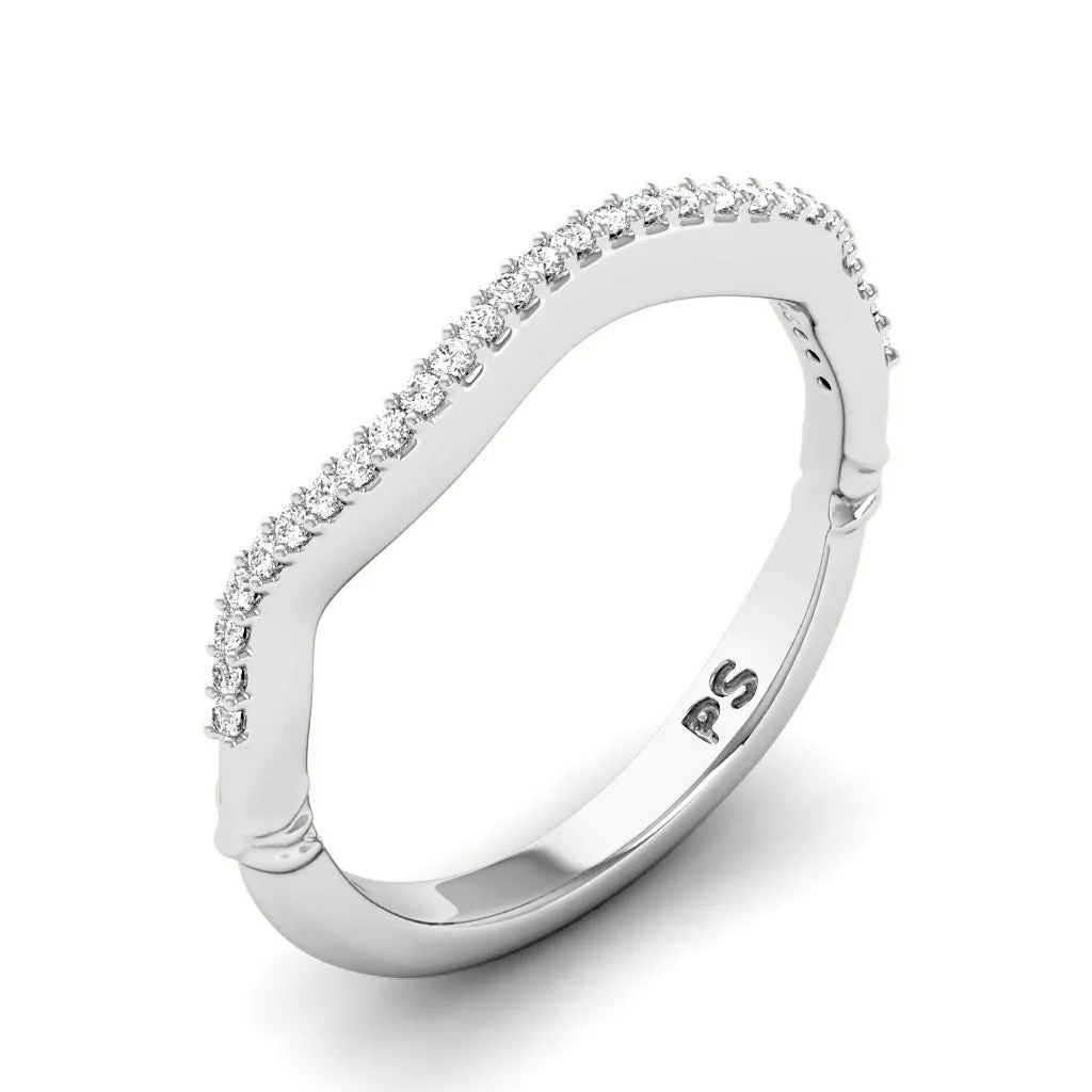 Brilliant 0.15 CT Round Cut Diamonds - Wedding Ring in 14KT White Gold