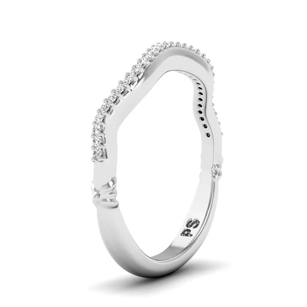 Brilliant 0.15 CT Round Cut Diamonds - Wedding Ring in 14KT White Gold