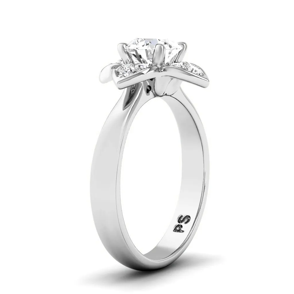 Brilliant 1.00 CT Round Cut Diamonds - Engagement Ring in 14KT White Gold