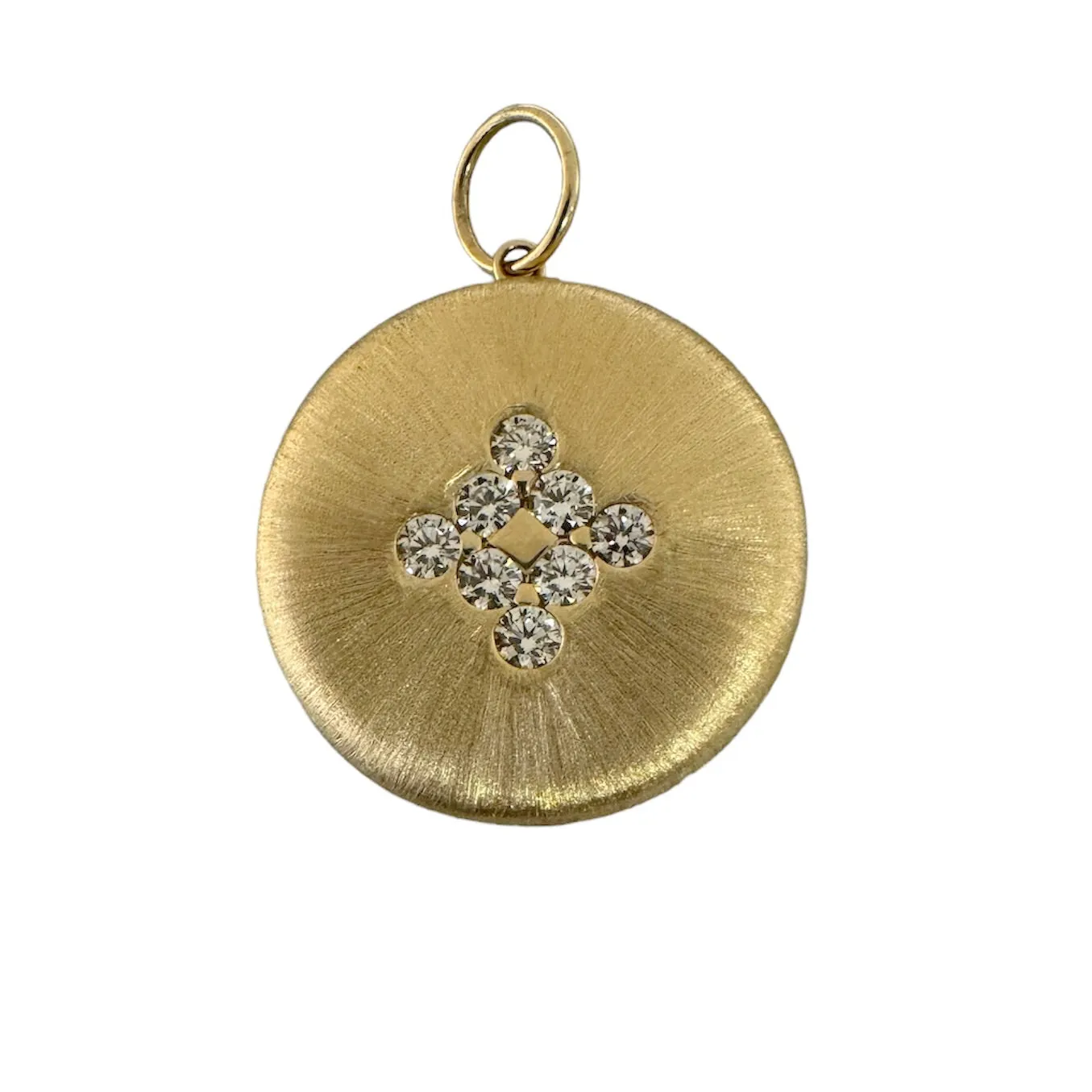 Brushed Locket with Diamonds Pendant