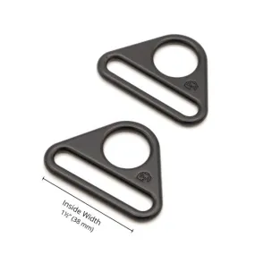 By Annie - 1-1/2" Triangle Ring - Flat, Set of Two - Black