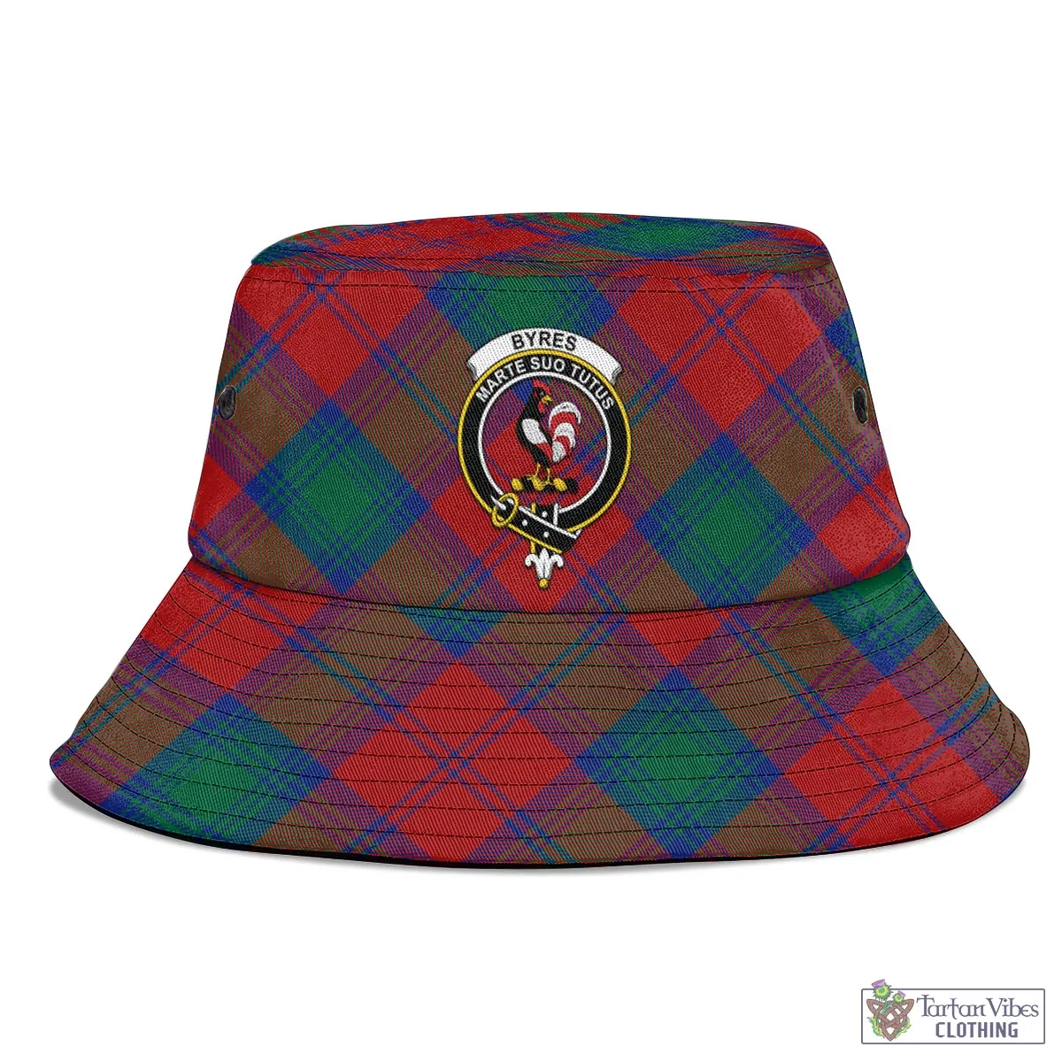 Byres (Byses) Tartan Bucket Hat with Family Crest