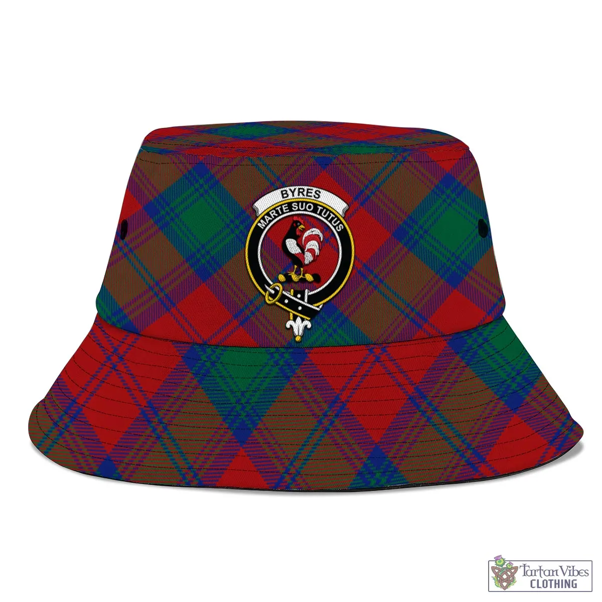 Byres (Byses) Tartan Bucket Hat with Family Crest