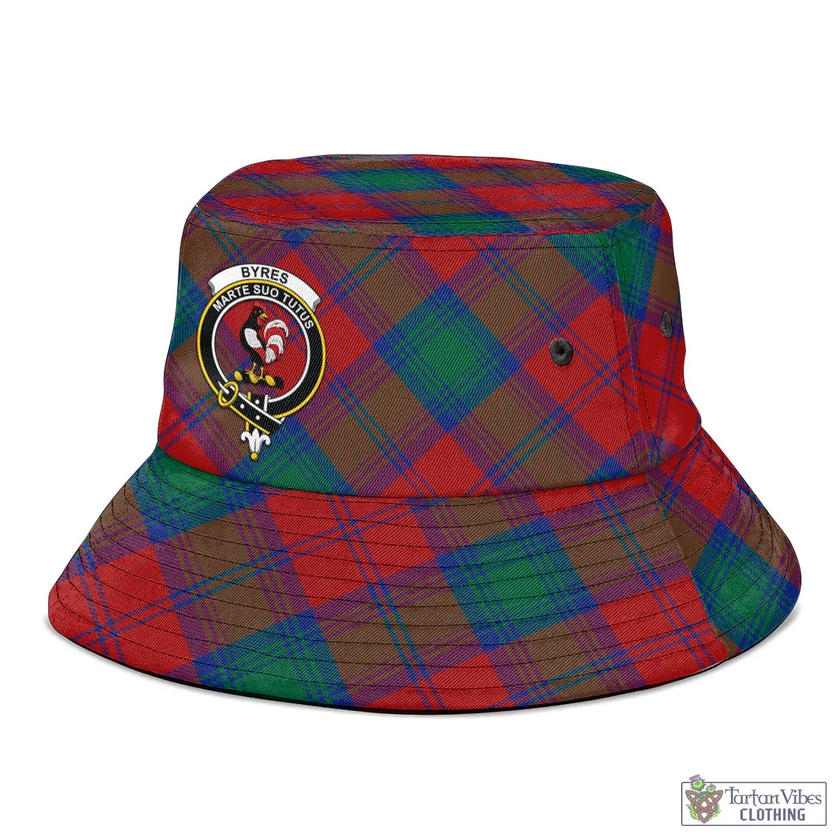 Byres (Byses) Tartan Bucket Hat with Family Crest