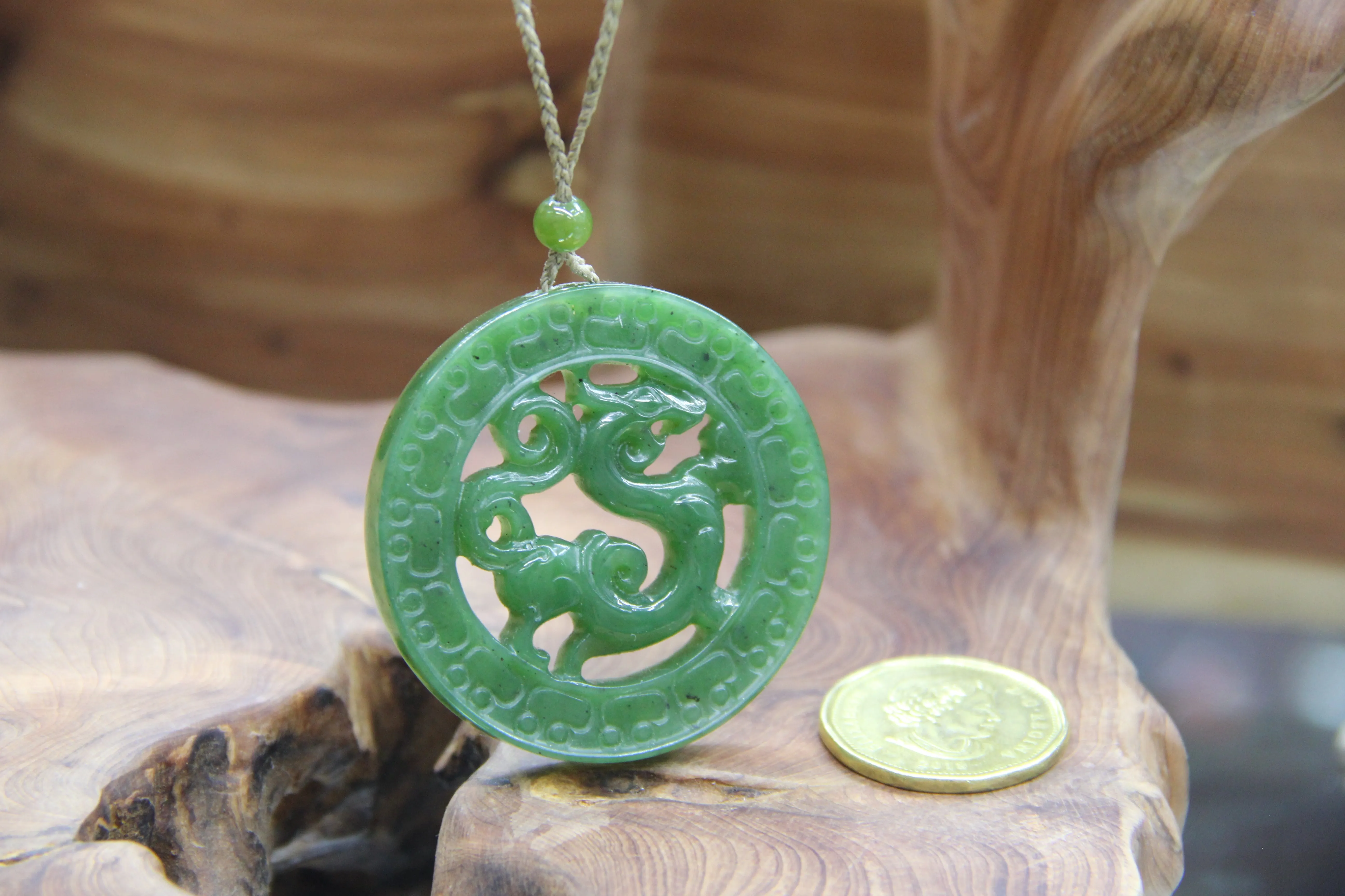 Canadian Jade Dragon Pendant  #1139