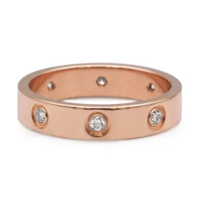 Cartier LOVE Wedding Band Ring, 8 Diamonds Size 51 - 18ct Rose Gold