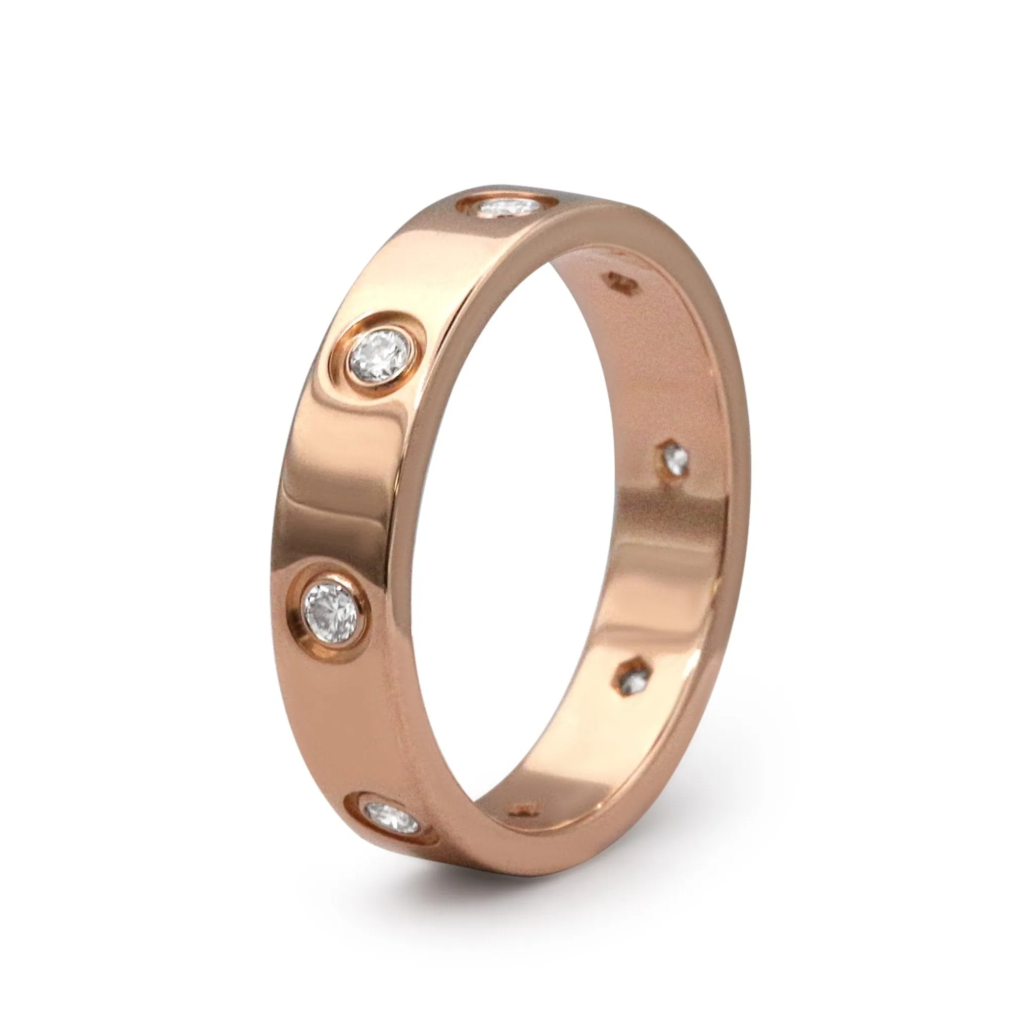 Cartier LOVE Wedding Band Ring, 8 Diamonds Size 51 - 18ct Rose Gold