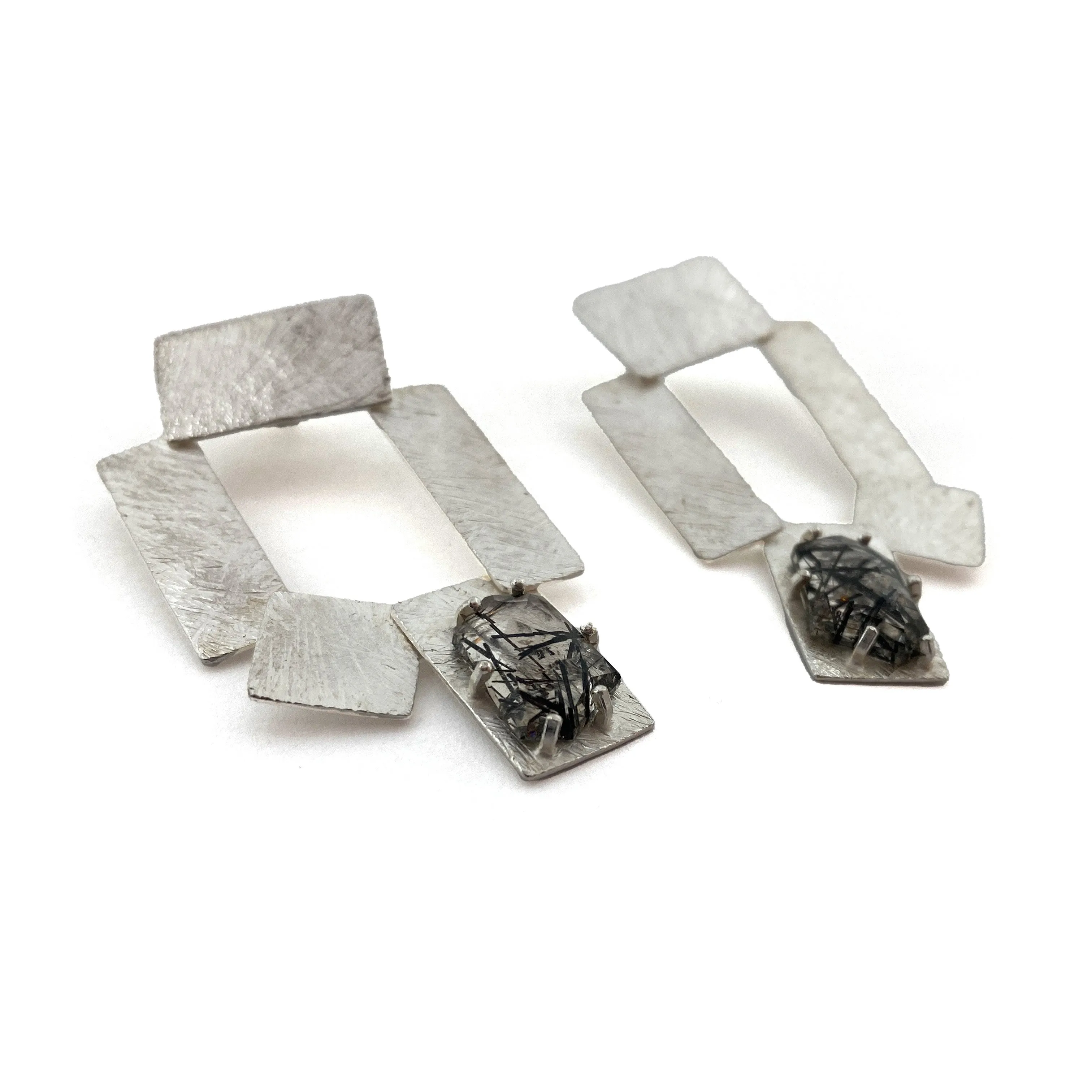 Carved Tab Link Earrings