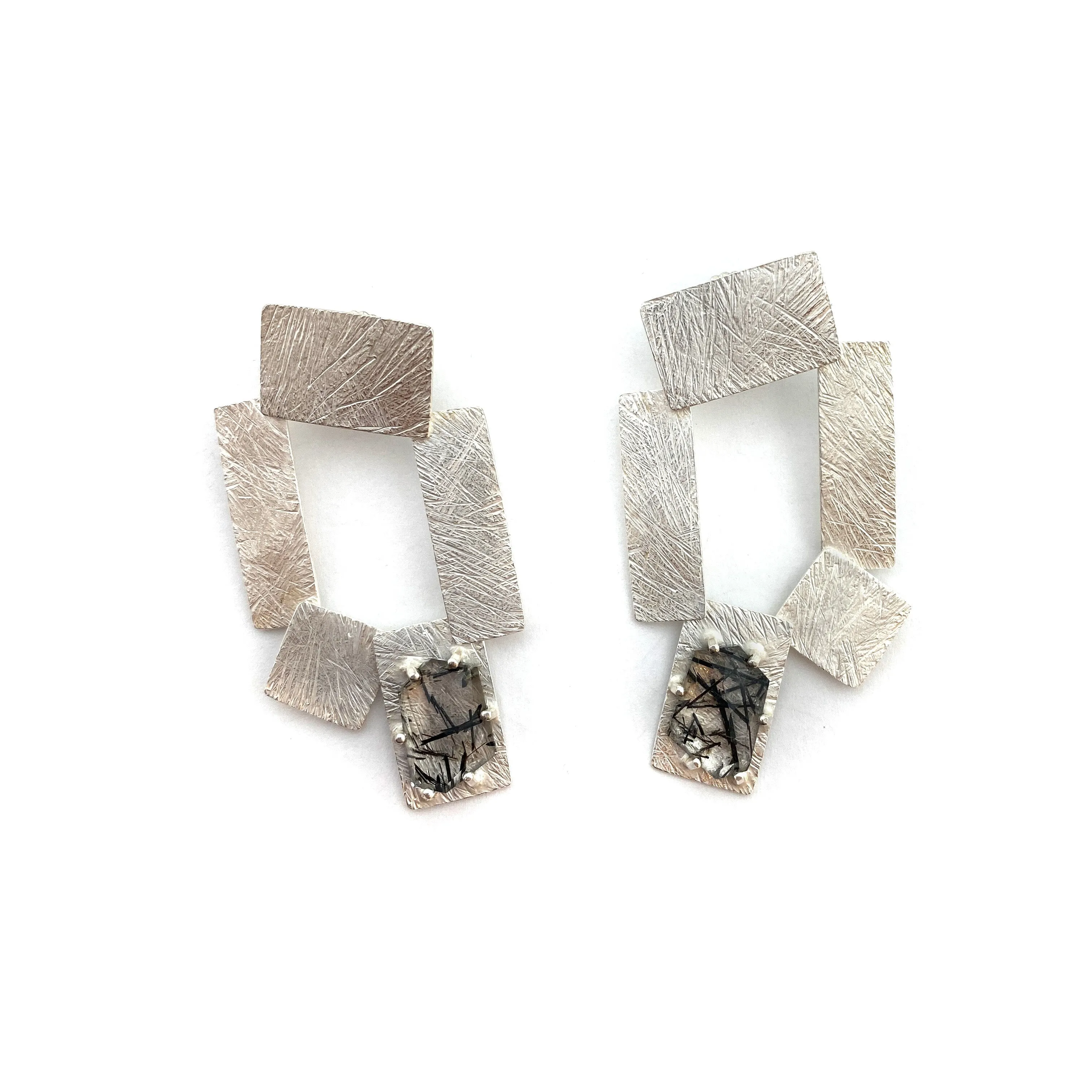 Carved Tab Link Earrings