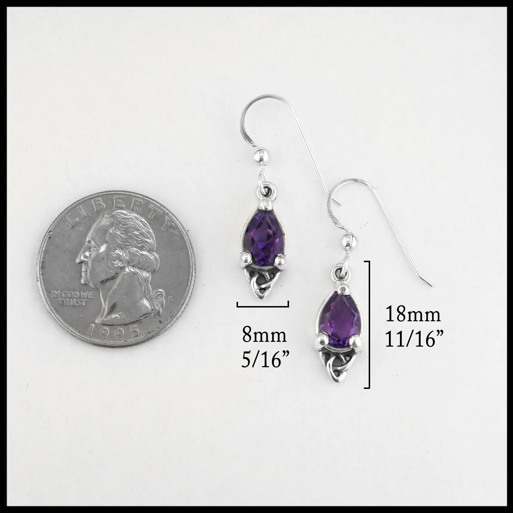 Celtic Goddess Earrings with Amethyst