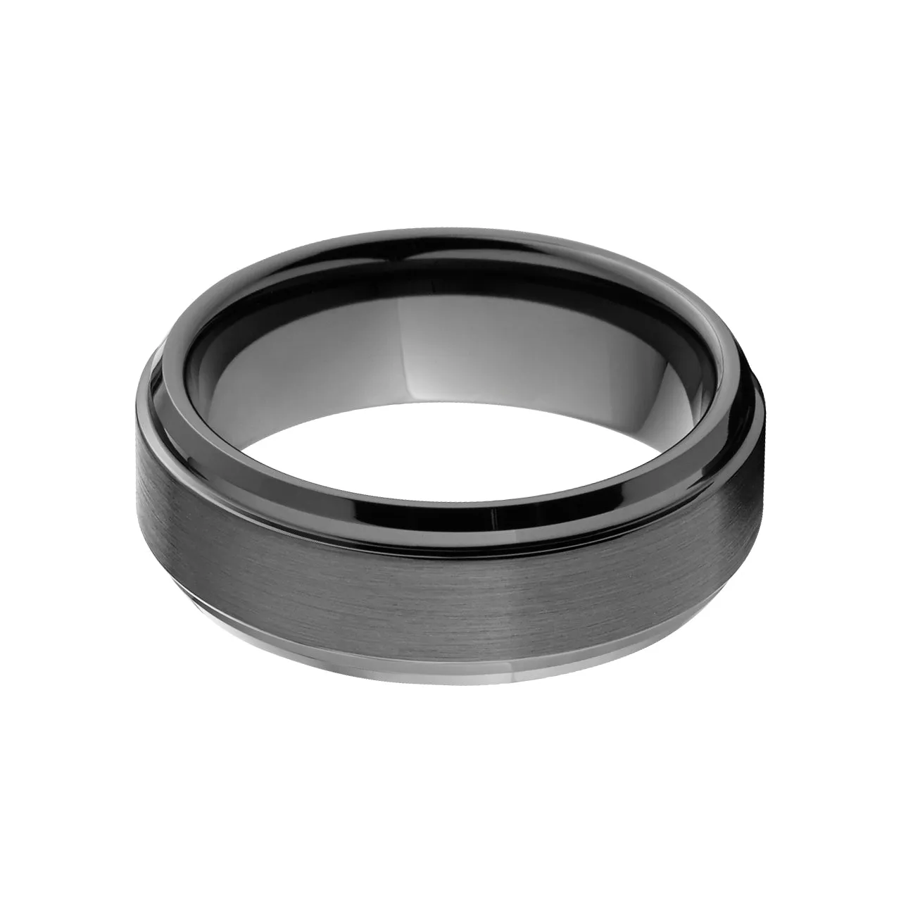 Ceramic Wedding Bands for Men - 8mm Black Rings