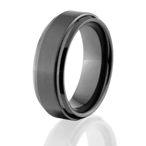 Ceramic Wedding Bands for Men - 8mm Black Rings