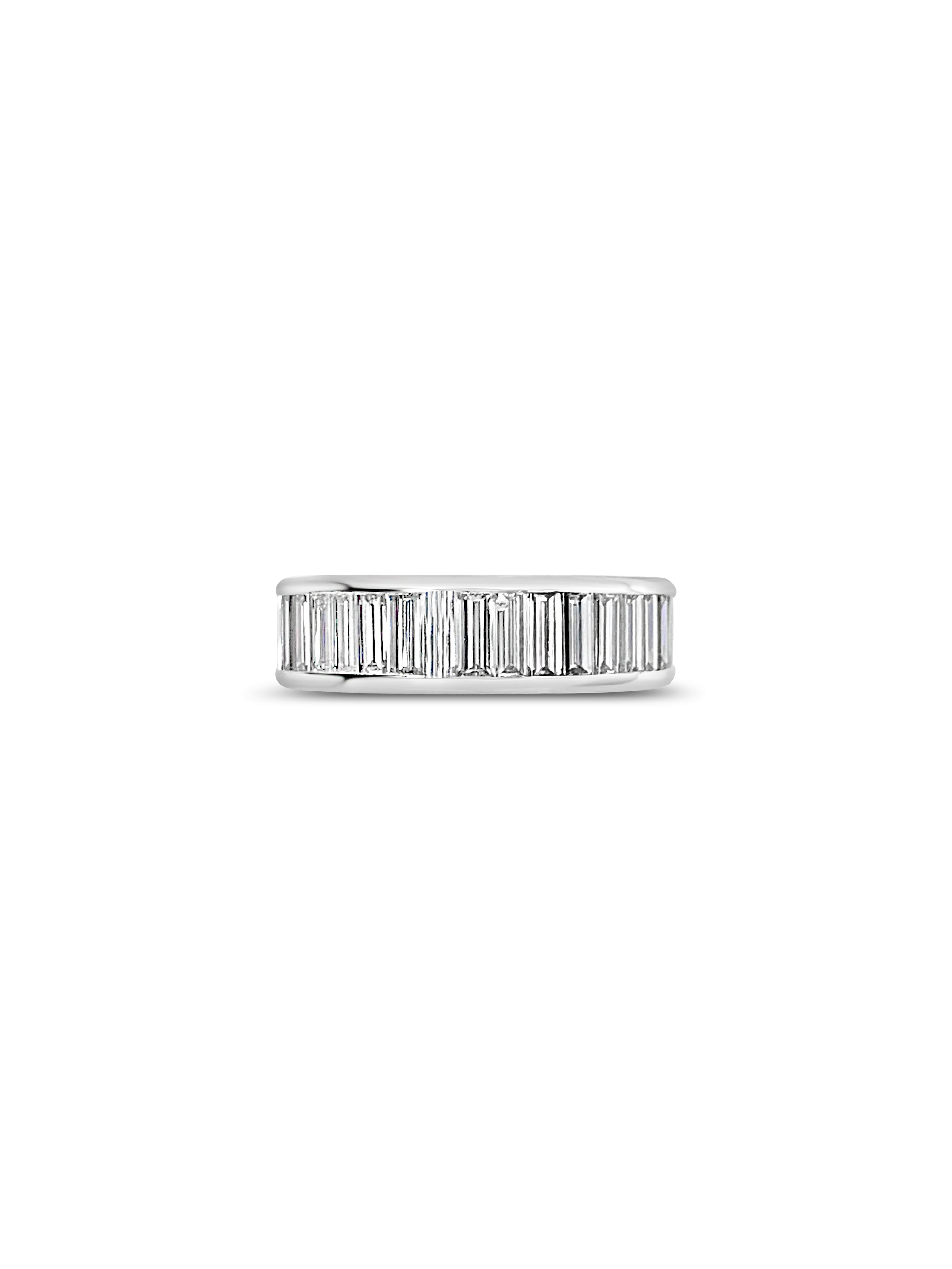 Channel set Baguette Diamond Wedding Band