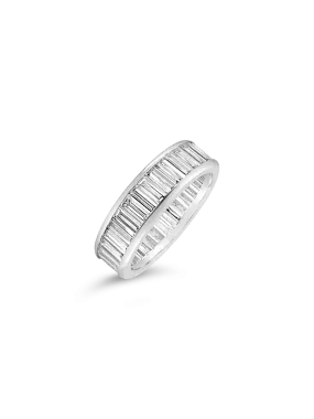 Channel set Baguette Diamond Wedding Band