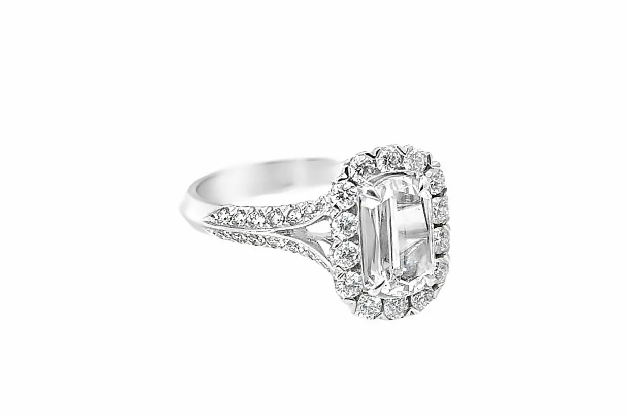 Christopher Designs Oval L'Amour Crisscut Diamond Split Shank Pre-Set Engagement Ring