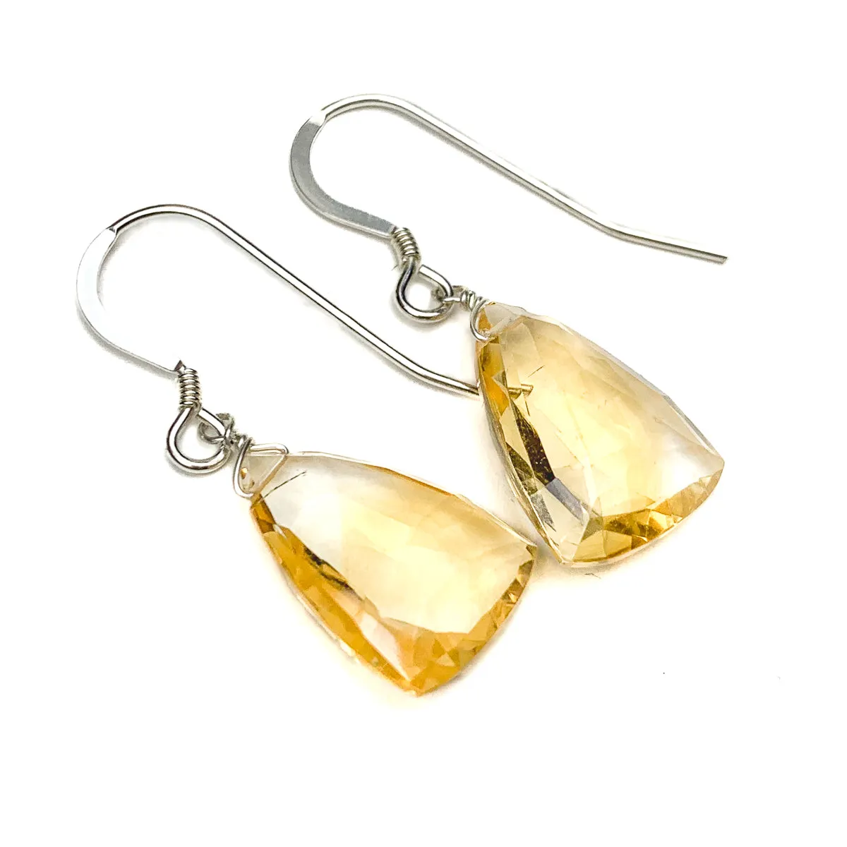 Citrine Earrings With Sterling Silver French Earwires