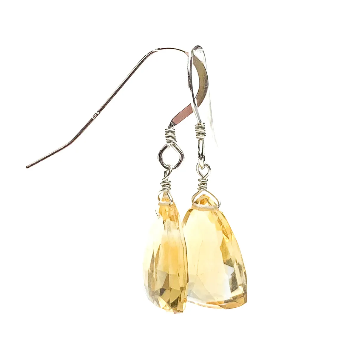 Citrine Earrings With Sterling Silver French Earwires