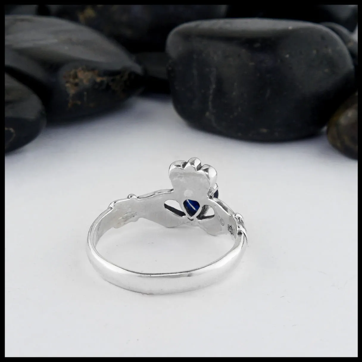 Claddagh Birthstone Ring in Silver