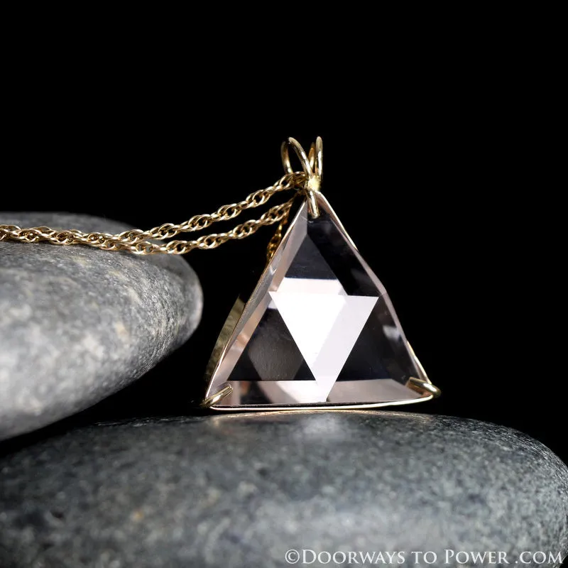 Clear Quartz Star of David Vogel Pendant 14k