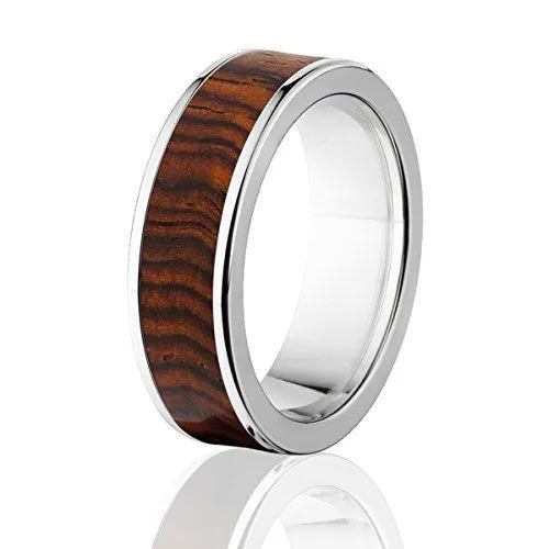 Cocobolo Wood Rings, Exotic HardWood Wedding Band