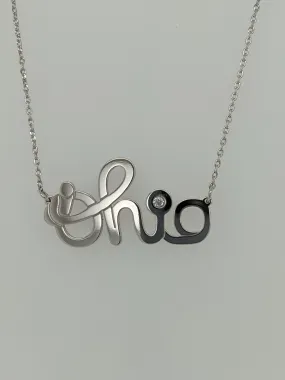 College Script Necklace