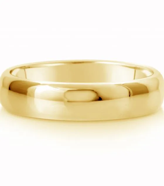 Comfort Fit Wedding Ring In 14K Gold (5mm)