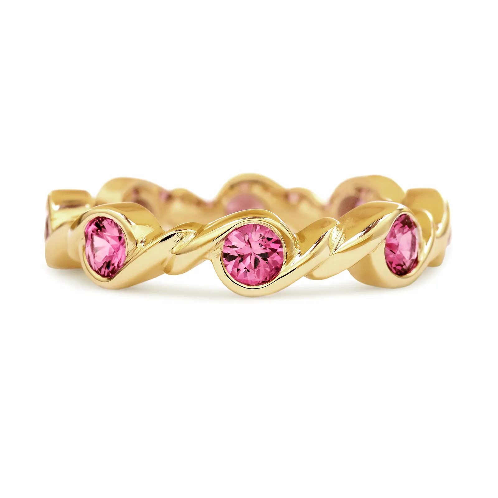 Contour Twist Pink Sapphire Stack Band